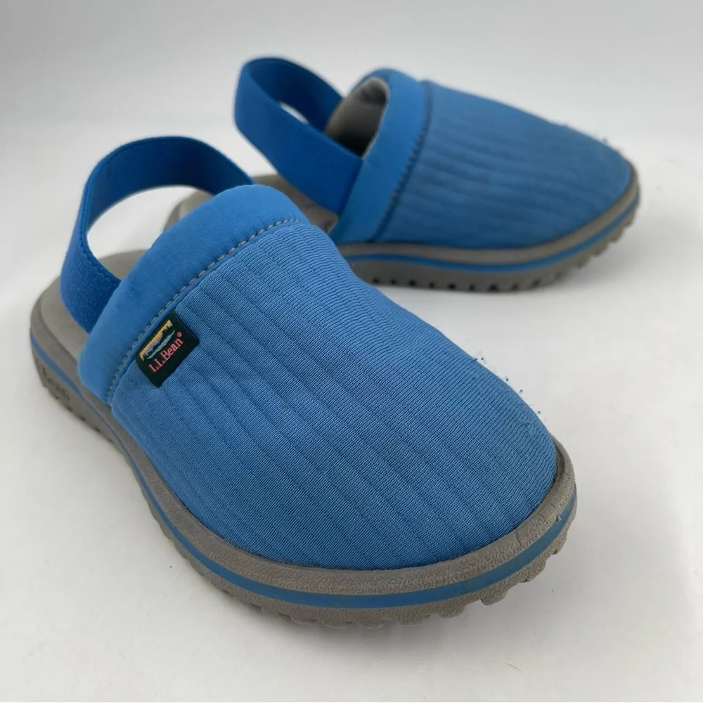 LL Bean Unisex Kids Blue Mule Slippers Sandals - Size 10/11